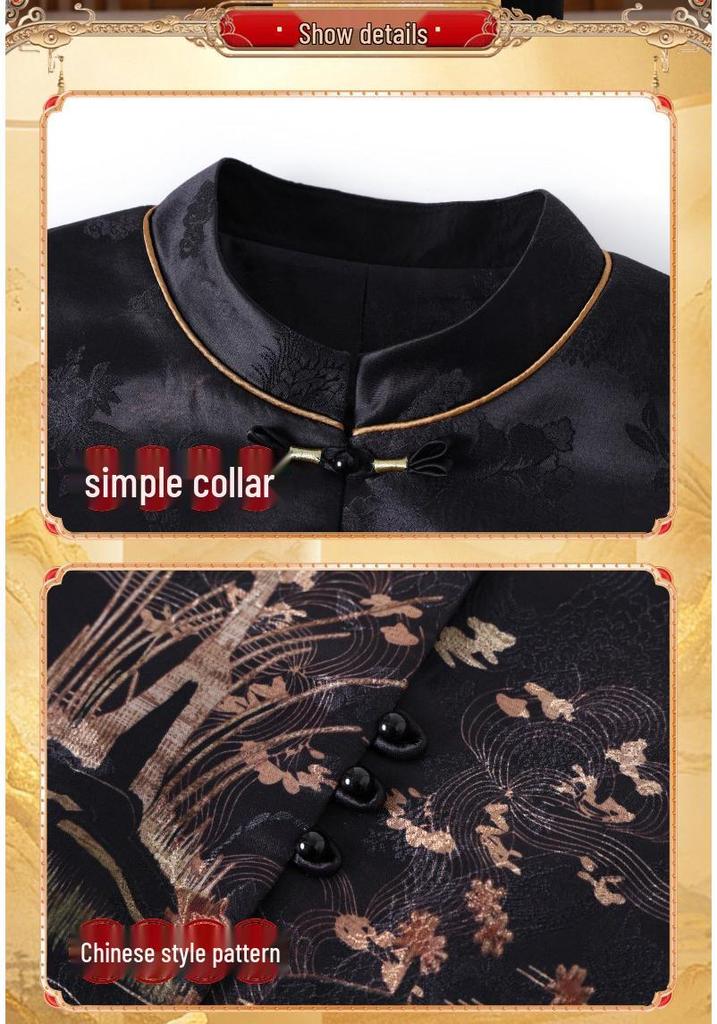 Stylish Chinese Frog Button Vest for Middle-Aged & Elderly Women - Grandma's Spring & Autumn Stand Collar Wear