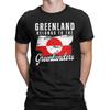 Mens Greenland Flag  T Shirt  Pure Cotton Clothes Funny Short Sleeve Crewneck Tees Original TShirt
