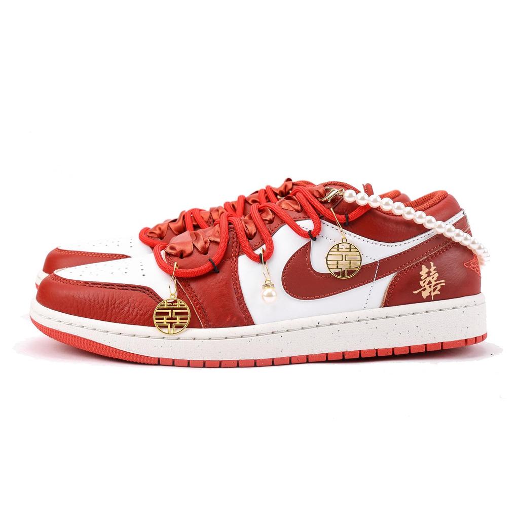 Jordan Air Jordan 1 Vintage Basketball Shoes Men's Low Top Red White FJ3459-160(Team59-)