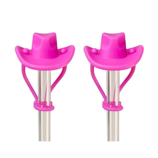 2Pcs Silicone Straw Cover, 8mm Wide Mouth Straw Cap for 30/40oz Tumbler, Cowboy Hat Shape Dustproof Plugs, Cute Drinking Straw Topper Accessories