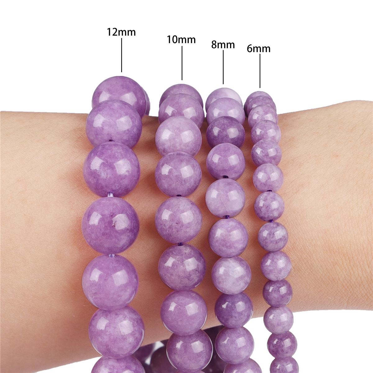 

6/8/10/12 мм натуральный камень нефрит яшма бусины свободные круглые бусины для изготовления ювелирных изделий DIY браслет ожерелье серьги аксессуары около 15 дюймов/нитка 8mm 47pcs фиолетовый