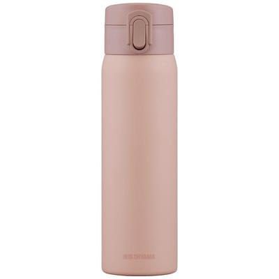 Iris Ohyama Water Bottle Mug Bottle 500ml Pink Vacuum Insulated Keeps for 6 Keeps Warm Over Cold Below Can Be Opened and Drank with One Hand