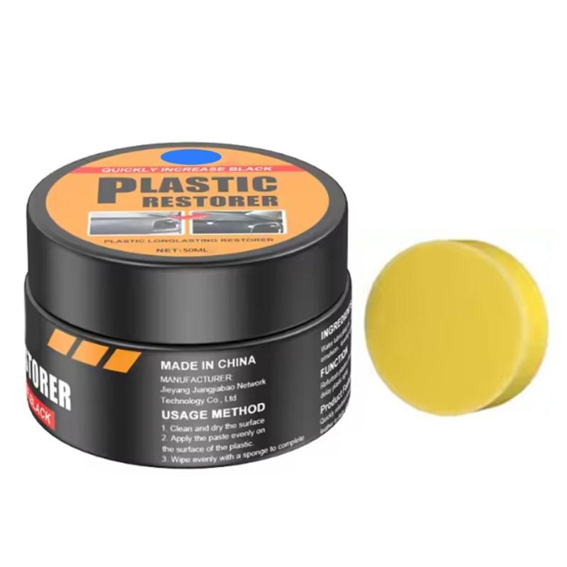 

50/100ml Car Plastic Plating Refurbishing Agent Vehicle Polishing Coating for Plastic Parts Coating Agent with Sponge