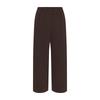 High-Waisted Side Pocket Adjustable Drawstring Embroidered Logo Straight-Leg Casual Pants Women Bottoms Espresso Dark-Brown PT-PNT-8015W-ESP
