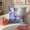 Game Genshin Ganyu Cushion Cover Pillowcase Short Plush Invisible zipper Room Sofa Cushion Cover