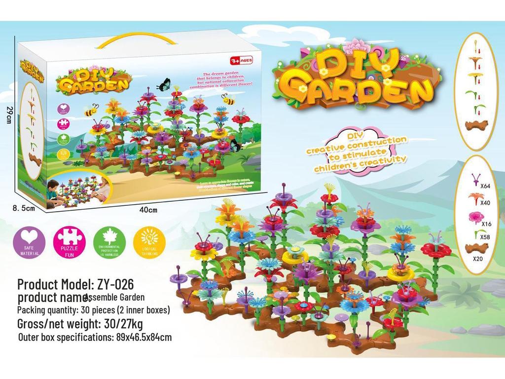 DIY Ever-Changing Flower Puzzle Toys for Kids - New Chinese Style Garden Building Blocks & Handicrafts