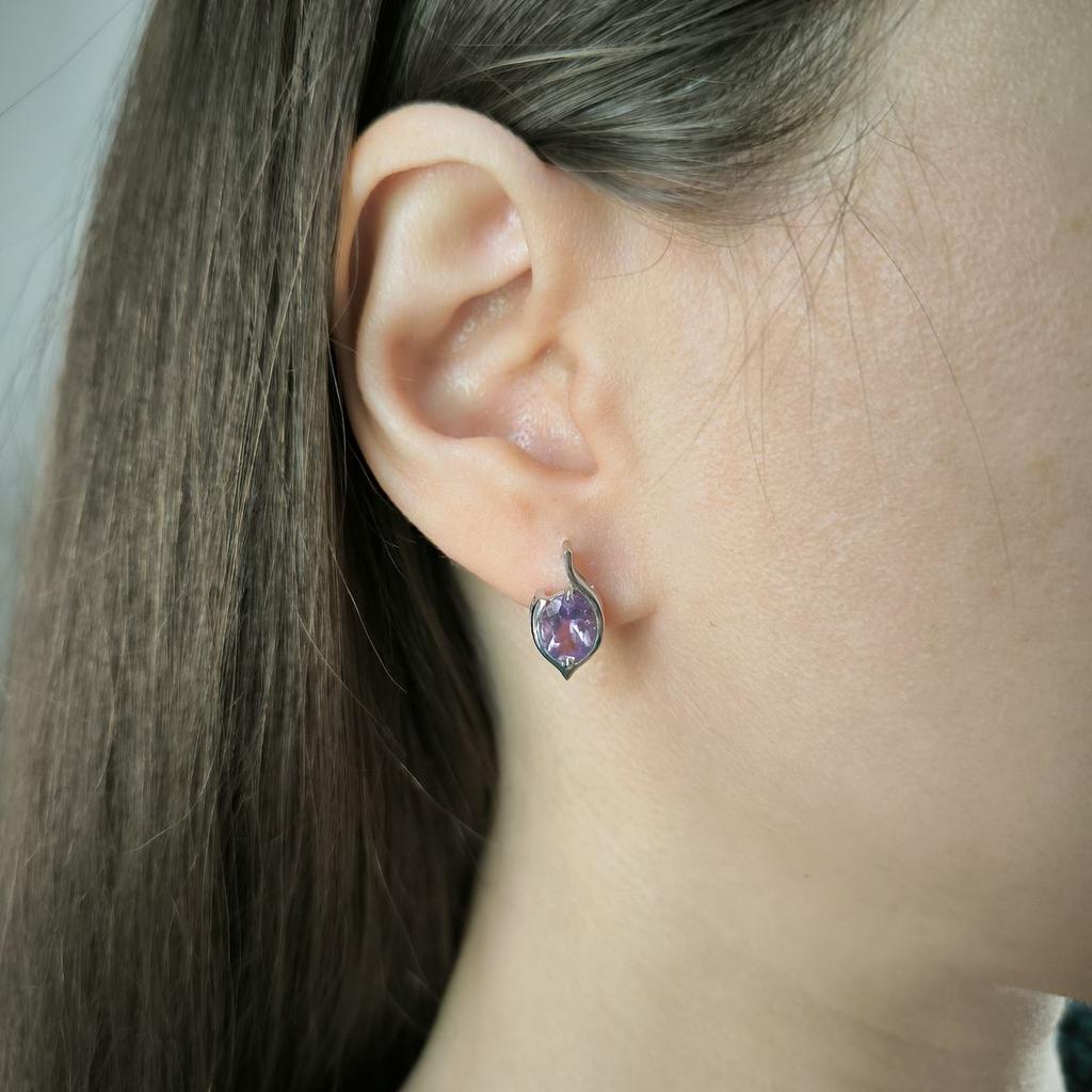 Серебряные серьги с натуральным аметистом 2.025ct (2189428)