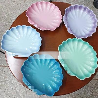 Muschelförmiger Teller, French Color Ocean Serie, Steinzeugporzellan, Haushaltsrestaurant-Küchenutensilien-Geschirr