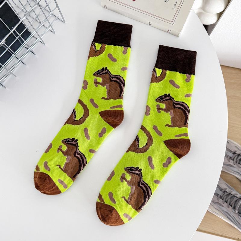 Zhuji Socks Animal Printed Sports Socks 36-47 Wind Trend Men'S Stockings Medium And High Stockings