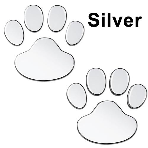

1pair 3D Stickers Paw Animal Dog Cat Cool Design Bear Foot Prints Foot print Decal Stickers for Auto Motorcycle PVC sticker серебряный