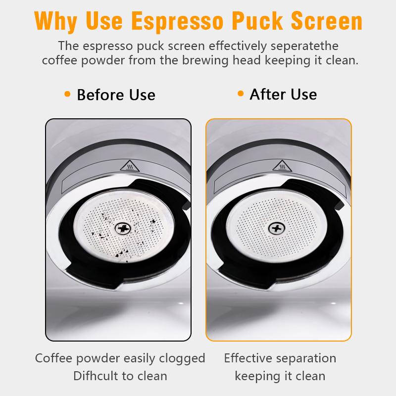 Espresso Puck Screen Coffee Filter Reusable Stainless Steel Holder 0.2mm For 51/54/58mm Coffee Portafilter Barista Accessories