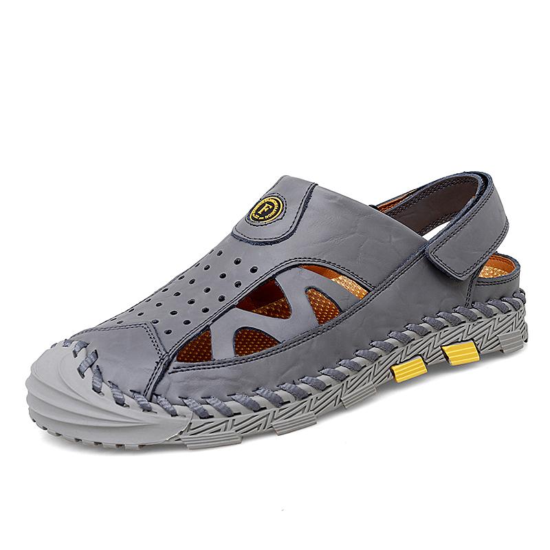 Übergröße Leder Herrensandalen Herren Hausschuhe Hohe Qualität Lässig Herrenschuhe Sommer Outdoor Strand Herrensandalen Modische Sneaker