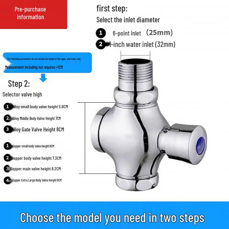 QZ0225 Manual Delayed Self-Closing Flush Valve 1 inch Extra Large Body