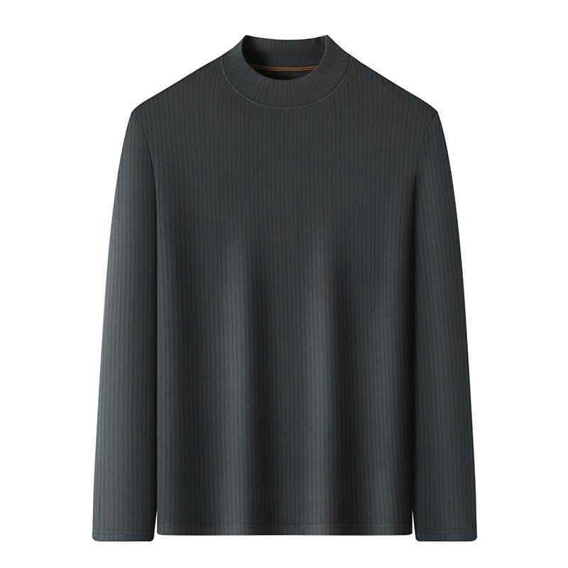 Winter Semi-turtleneck German Velvet Micro-elastic Long-sleeved T-shirt, Youth Light Luxury Casual No-iron Warm T-shirt
