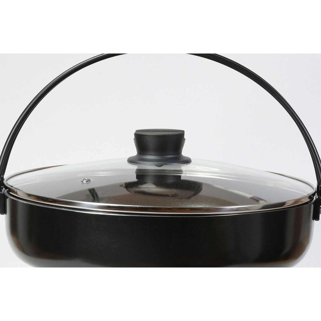 Bestco IH Sukiyaki Pot with Glass Lid, 30cm, Diamond Coated, NQ-0064, Bistro Festa