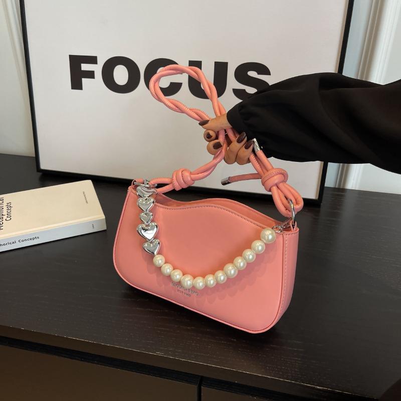 Personalized beaded new high-end small square bag simple atmosphere commuter shoulder bag niche portable women's bag