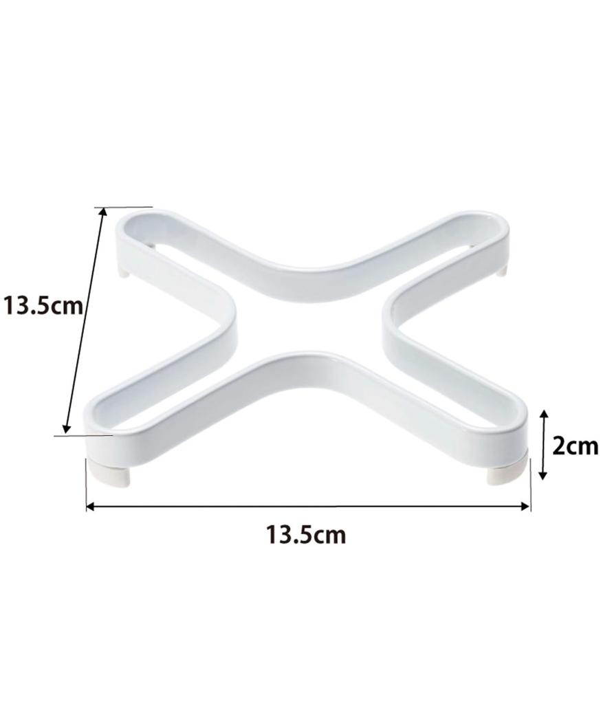 Yamazaki Jitsugyo Topfuntersetzer, Weiß, ca.. B13.5 x T13.5 x H2cm, Turm 2250