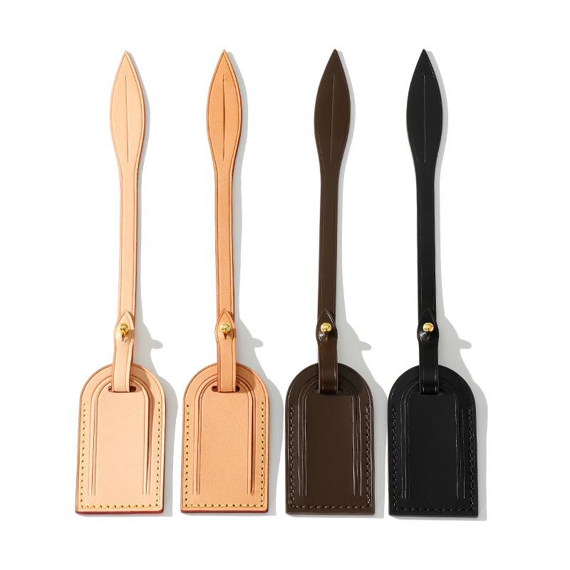 D-70 Leather Luggage Tag for LV Montaigne Bag – Old Flower Design, Travel Tag Replacement, Color Change Option.