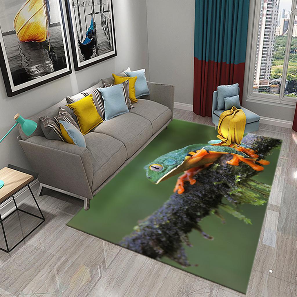 Frosch Teppich Bunt Niedlich Tier Muster Teppich für Badezimmer Rutschfeste Bereichsmatte Wohnzimmer Kinder Schlafzimmer Bodenmatte Eingangsdekor