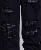 Jeidideuleondeon (U) Black Check Backed Distressed Monster Jogger Black