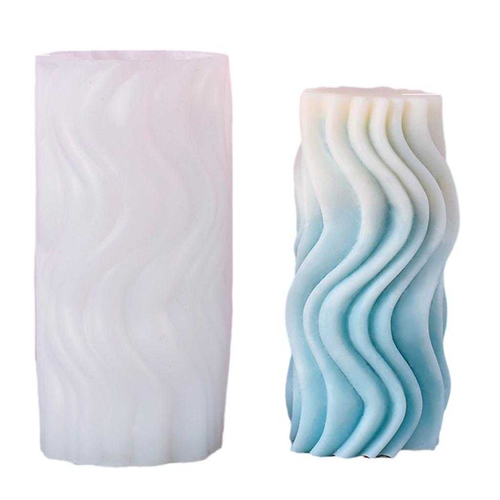 3D Cylinder Candle Mold for Making Candle Soap Plaster Ornament Silicone Resin Casting Molds DIY Craft Non-stick Mould