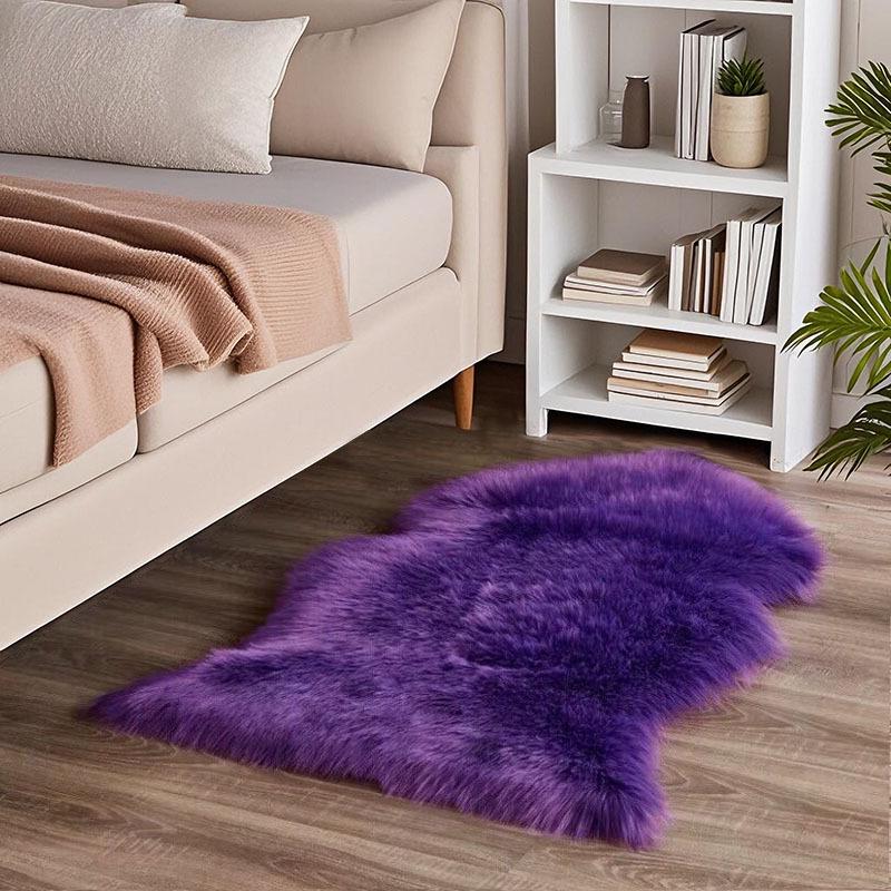 Plush Imitation Wool Carpet & Chair Cushion - Thick Decorative Floor Mat & Bedside Rug for Living Room