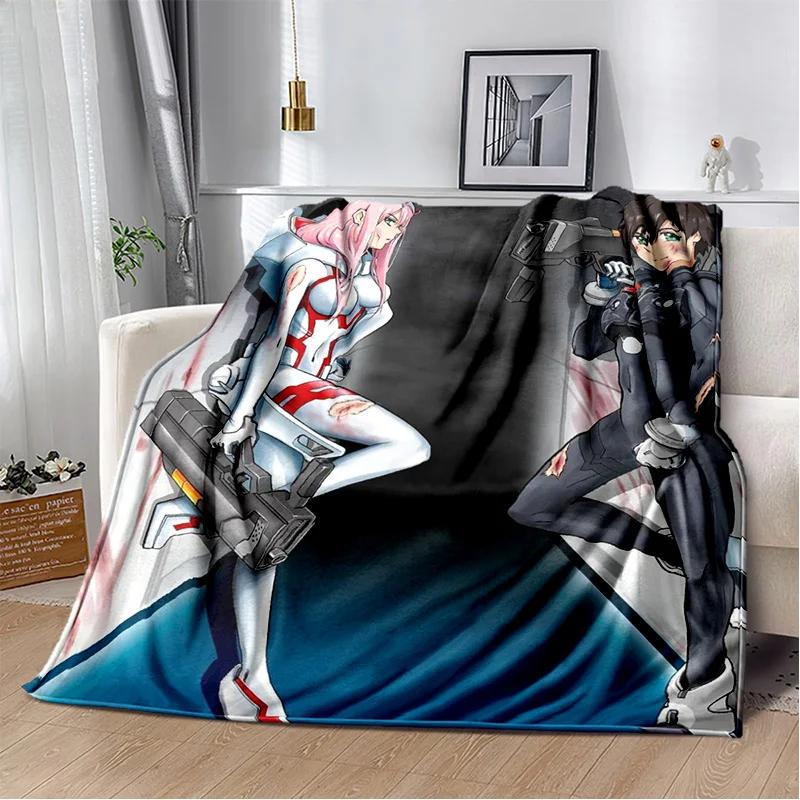 3D Sexy Girl Zero Two DARLING In FRANXX Soft Plush Blanket,Flannel Blanket Throw Blanket for Living Room Bedroom Bed Sofa Picnic