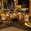 3pcs/Set Crystal Flameless Candle Light Non-Fire Led Electronic Tea Light Flameless Electronic Transparent Crystal Candle Light