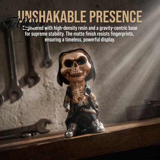 Halloween Skeleton Warrior Sculpture, Resin Art Soldier Figurine Statue Home Decor, Gunner Model Ornaments for Desktop Gaming Room Office Desk,