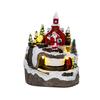 Christmas Igloo Ornaments Church Figurines with Rotating Train LED Lights Music Box Figurines Decorative Holiday Decor Festive Gift
