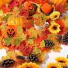 40pcs Autumn Thanksgiving Decoration Simulation Maple Leaf Autumn Home Decoration Colorful Leaf Courtyard Festival Decoration