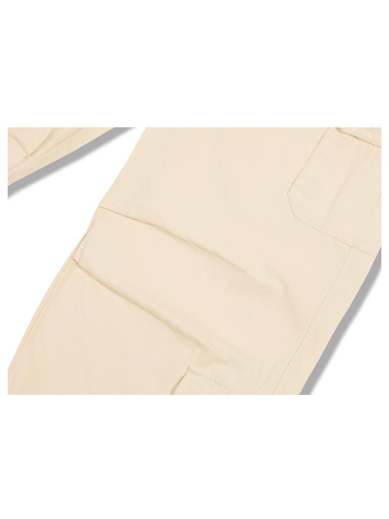 GUBIN Tail Point Cotton Cargo Pants - Ivory