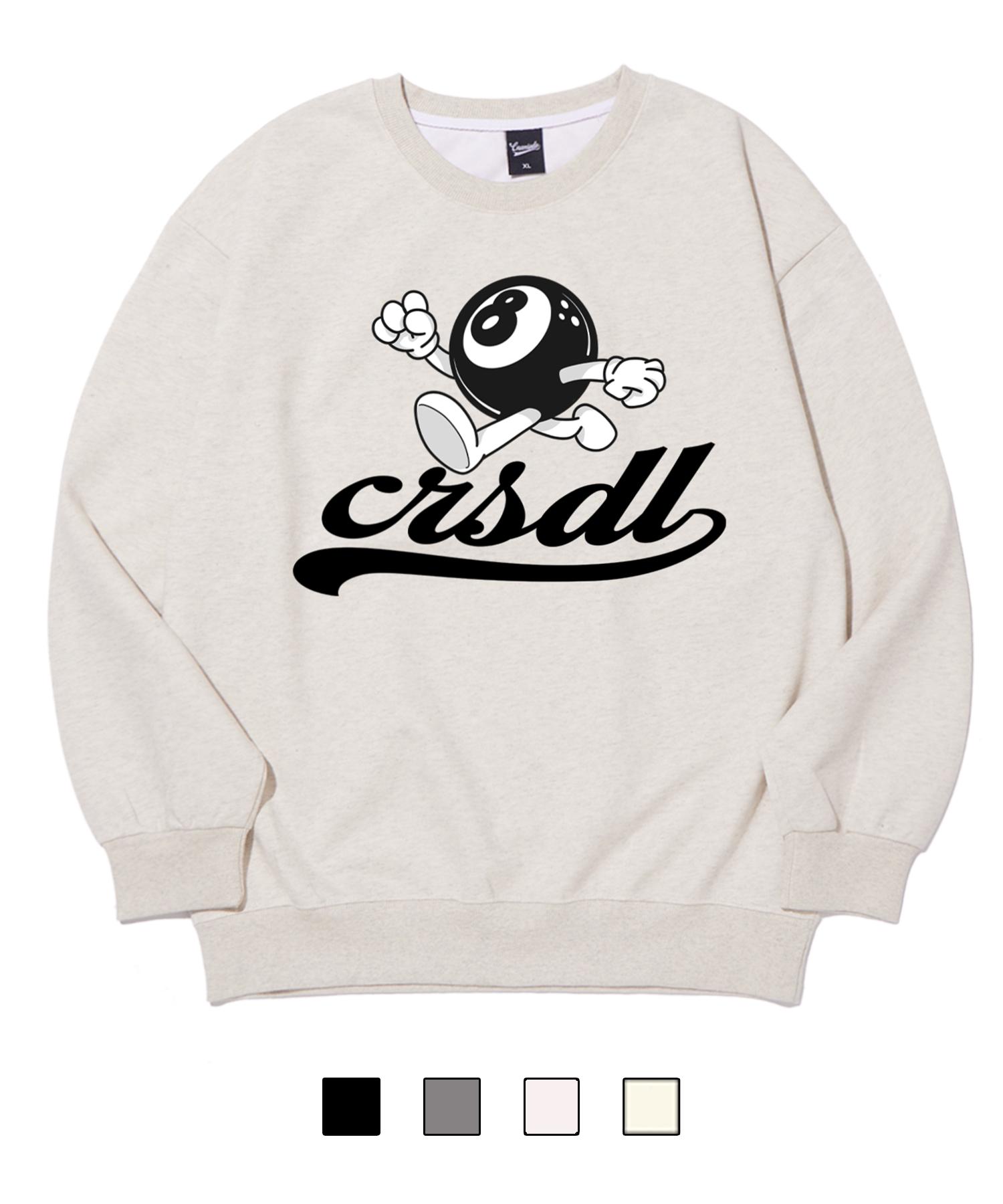 Cream Soda Lab Blackball Logo Sweatshirt Oatmeal Black (Fleece-Lined Or Non-Fleece-Lined) M