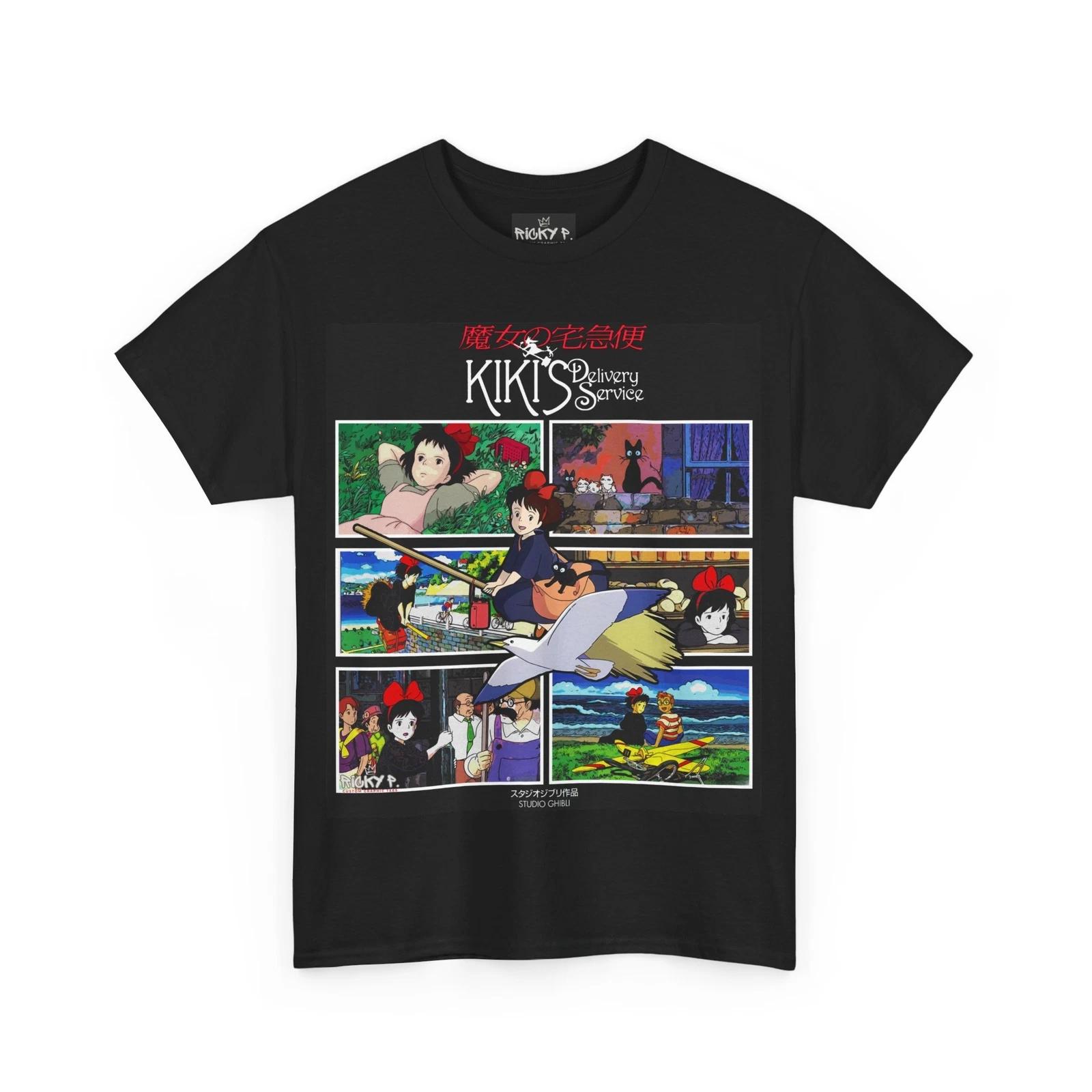 Studio Ghibli Kiki’s Delivery Service Anime T Shirt Unisex Heavy Cotton Tee 4XL