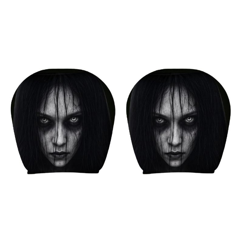 Prank Face Car Headrest Covers Unique Decors For Spooky Themed Interior Decors And Comfortable Neck Support