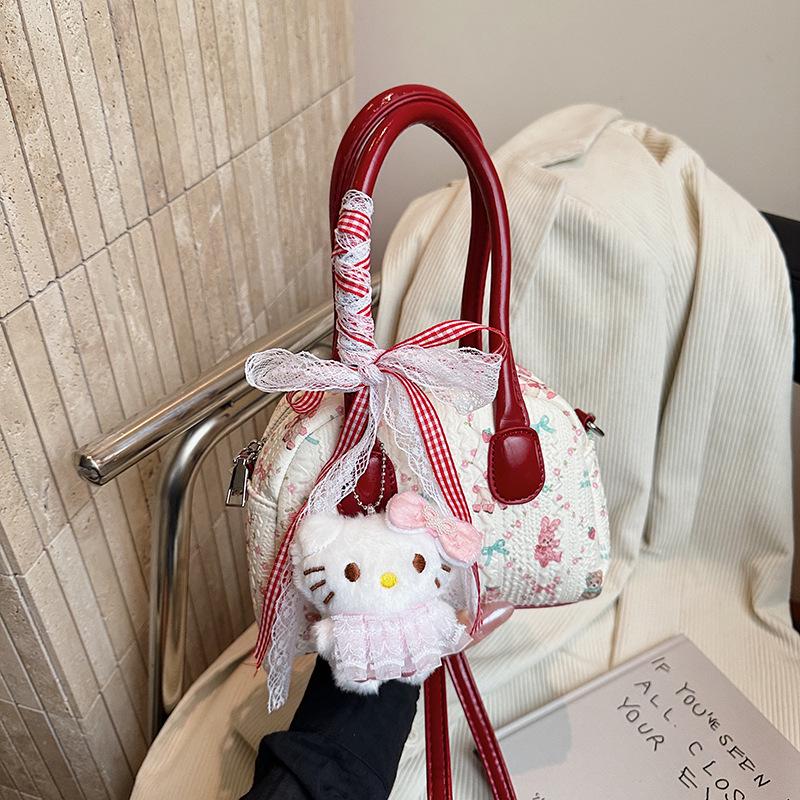 Koreanische Niedliche Schleife Karomuster Handtasche - 2025 Herbst/Winter Vielseitige Schulter Crossbody Tasche