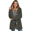 Fleece Jackets for Women Oversized Button Down Fuzzy Hooded Coat Casual Long Sherpa Outerwear with Pockets