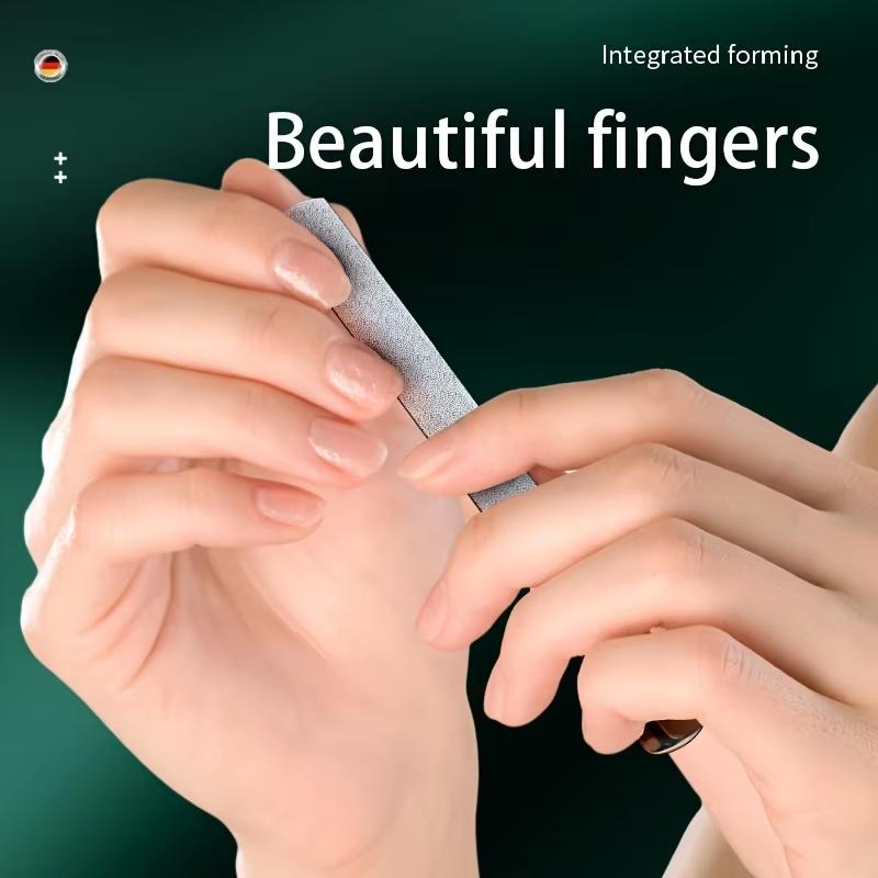 Stainless Steel Nail Files with Leather Case, Double Sided Metal Nail Files with Anti-slip Handle, Metal Nail File Buffer