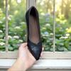 Solid color pointed thin heel single shoes autumn and winter new black professional work shoes low heel commuter fashion single shoes women