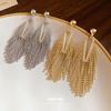 European and American Silver Needle Irregular Fringed Earrings Light Luxury High-end Studs Retro Fashion Temperament Earrings