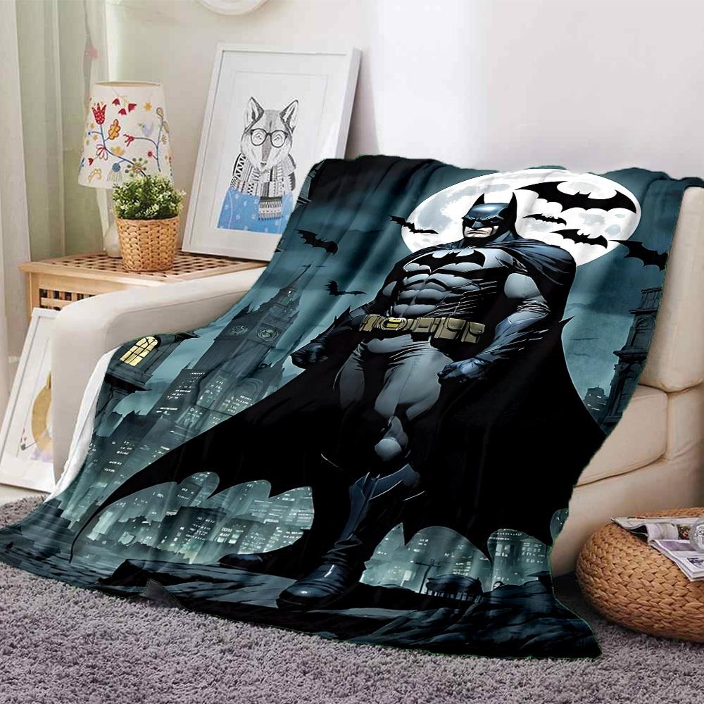 1pc Batman full moon Flannel Blanket Soft Warm Throw for Home, Office, Travel, All-Season Cozy Bedding GiftL1157 80cmx120cm(31inx47in)
