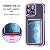 Capa Eletrodepositada com Porta-Cartões para iPhone 17 Pro Max com Silicone Texturizado Antiderrapante para iPhone 11, 15, 16 E.