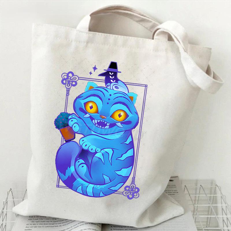 Witch Hunters Peripheral Printing Fashion Shoulder Bag Women's Large Capacity Student Portable Tote Bag Canvas Bag