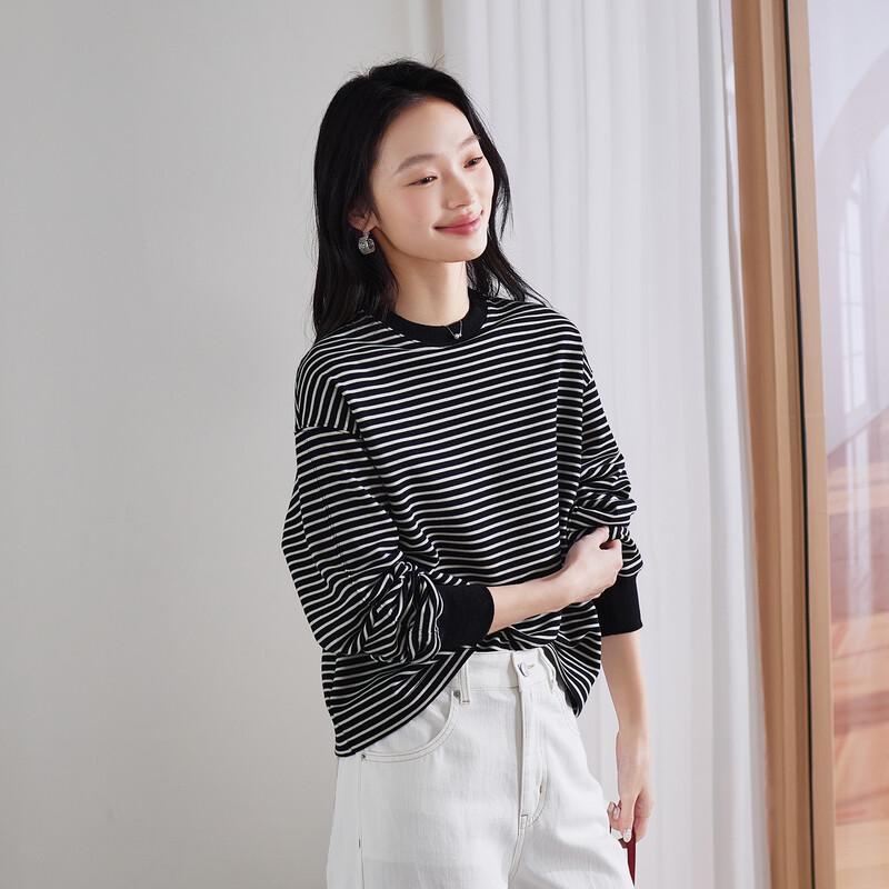 SOFSIL 2026 Spring Women's Striped Sweatshirt