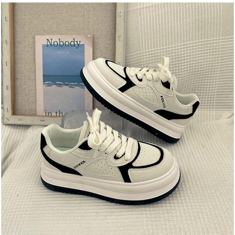 White Shoes Women's Thick Soled Spring and Autumn Casual Sports Shoes