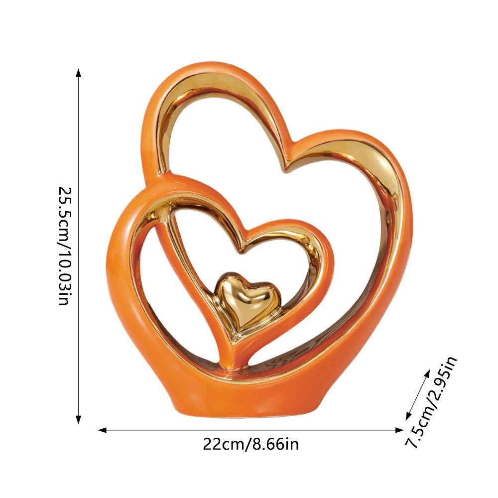 

Керамическая статуэтка в форме сердца, украшение для гостиной, входной винный шкаф, настольный декор для стеклянного витринного шкафа, подарки на день рождения ко Дню святого Валентина