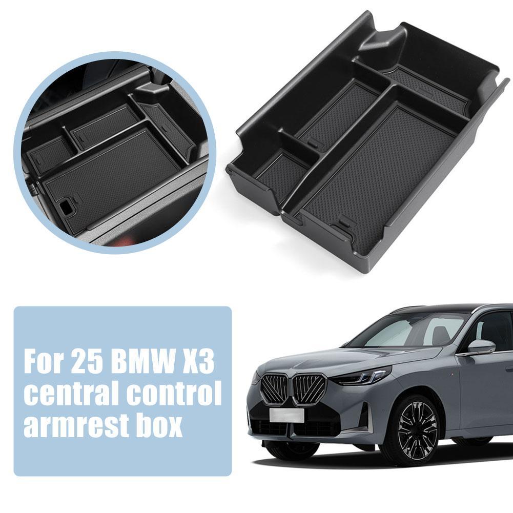 For 25 BMW X3 Armrest Storage Box Central Control Armrest Box Storage Box Cigarette Wallet Holder Car  Interior Accessories