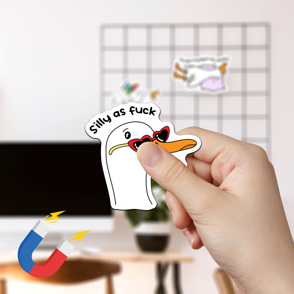 Silly Goose Magnetic Refrigerator Sticker - Funny & Interesting Decor