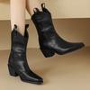 Vintage Ankle Boots for Women Autumn Winter Black Brown Short Boot Wedge Low Heels Footwear Riding Shoes Ladies Brand Large Size