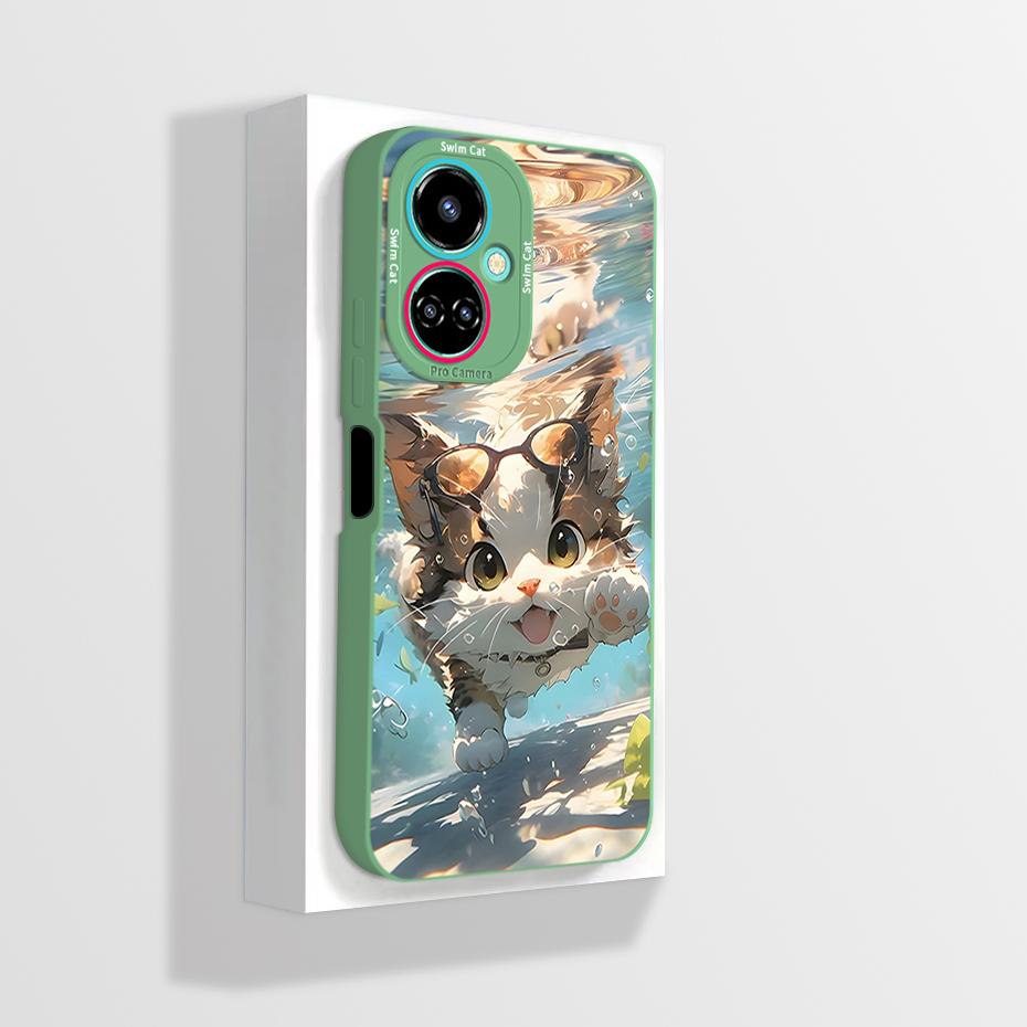 For Tecno Camon 19 Case Camon 19 Pro Neo Phone Case Astronaut Flower Camera Protection Anti Drop Liquid Silicone Soft Back Cover